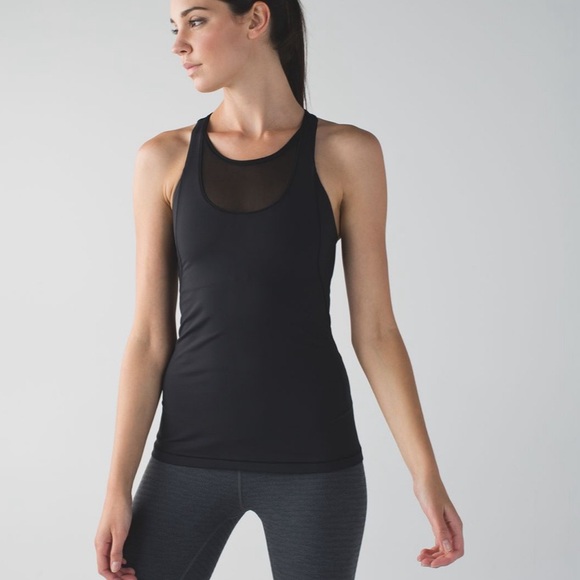 lululemon athletica Mesh With Me Tank Black Size 4 - Picture 3 of 7